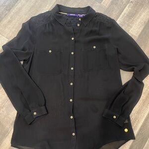 Mexx Black Button-Down Shirt with Gold Buttons